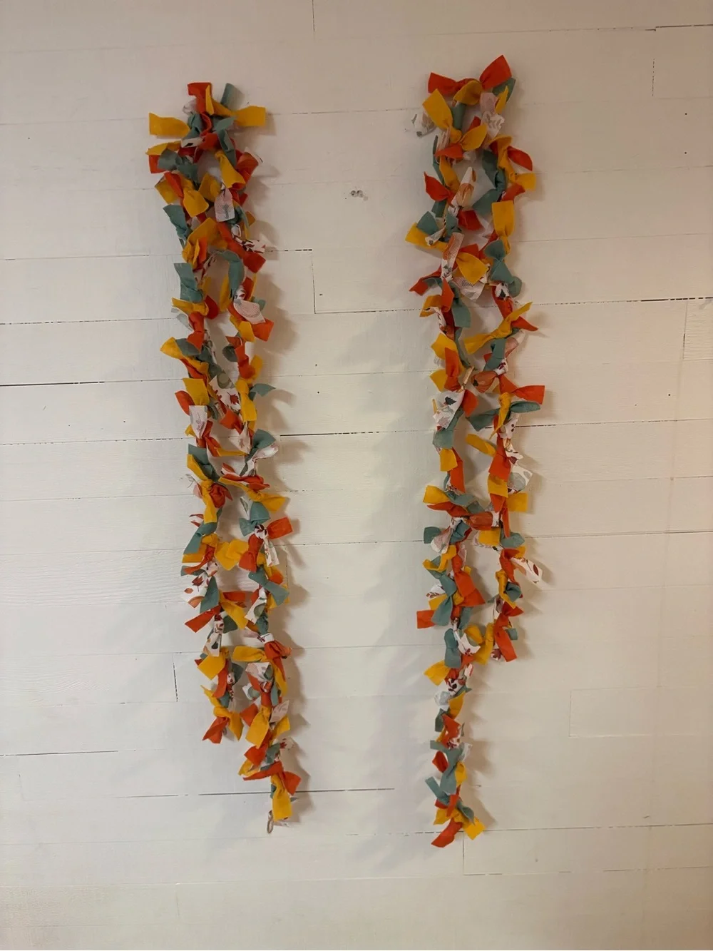 Fall Fabric Garland Set of 2 Rustic Autumn Decor 75 Inch
